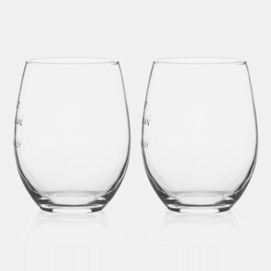 グロムスマンパーソナライズされたネーム結婚式パーティー ステムなしワイングラス (左)