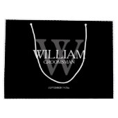 グロムスマンパーソナライズされたブエレガントラック ラージペーパーバッグ (裏面)