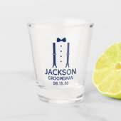 グロムスマンブルーボウタイ ショットグラス (正面)