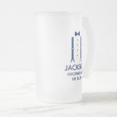 グロムスマンブルーボウタイ フロストグラスビールジョッキ (正面右)