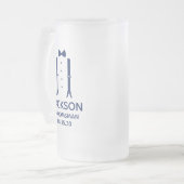 グロムスマンブルーボウタイ フロストグラスビールジョッキ (正面左)