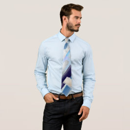 グロムスマンモダンカラーブロックダスティネイビーシルバー ネクタイ