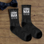 グロムスマン名ブラック結婚ズ・ソックス ソックス<br><div class="desc">行商人はいつもあなたの靴下に新しい靴下を結婚必要とする。彼の名前と日付結婚を加える</div>