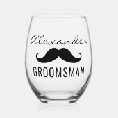 グロムスマン名結婚Mustacheの日付 ステムなしワイングラス (正面)