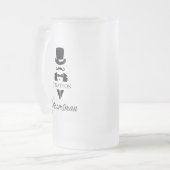 グロムスマン名Tuxedo Top Hat フロストグラスビールジョッキ (正面左)