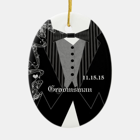 グロムスマン結婚のクリスマスの飾り セラミックオーナメント (正面)