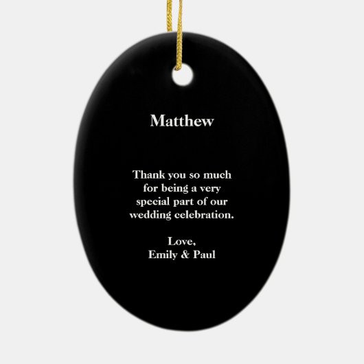 グロムスマン結婚のクリスマスの飾り セラミックオーナメント (裏面)