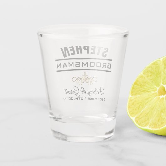 グロムスマン結婚式パーティーのショットグラス ショットグラス (裏面)