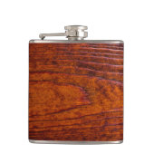グロムスマン花婿介添人ウェディングパーティーヴィンテージウッドグレイン フラスク (正面)