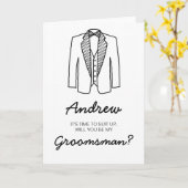 グロムスマン花婿介添人スートアップウェディングパーティ頼ズ カード (黄色い花)