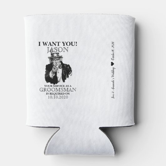 グロムスマン花婿介添人提案叔父サム私はあなたがほしい 缶クーラー (裏面)