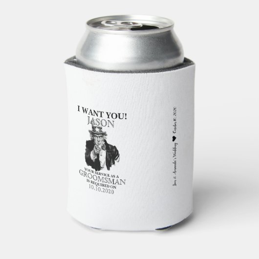 グロムスマン花婿介添人提案叔父サム私はあなたがほしい 缶クーラー (缶裏面)