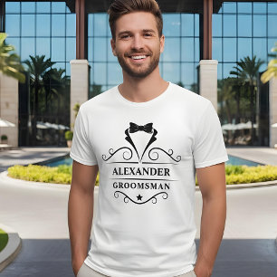 グロムスマン黒タキシードのネクタイ白 Tシャツ