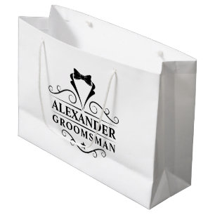 グロムスマン黒ネクタイ ラージペーパーバッグ