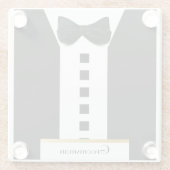 グロムスマン・タキシードエレガント🎩 きらきら光る ガラスコースター (裏面)