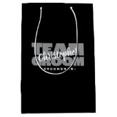 グロムスマン・チーム結婚・グルームの名前をカスタムする・ブラック ミディアムペーパーバッグ (正面)