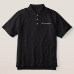 グロムスマン・ポロシャツ<br><div class="desc">Groomsman Polo ShirtはBlackと白い刺繍の文字で示されている。こカスタマイズの品目</div>