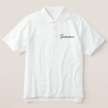 グロムスマン・ポロシャツ<br><div class="desc">Groomsman Polo Shirt白と黒い刺繍の文字。</div>