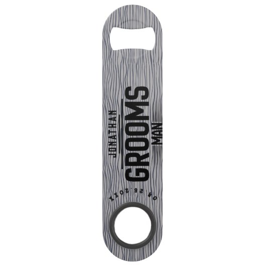 グロムスマ素朴ングレーウッドパーソナライズされたバー鍵 スピード栓抜き (裏面)