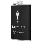 グロムパーソナライズされたスマンのギフトウェディングパーティブラック フラスク (左)