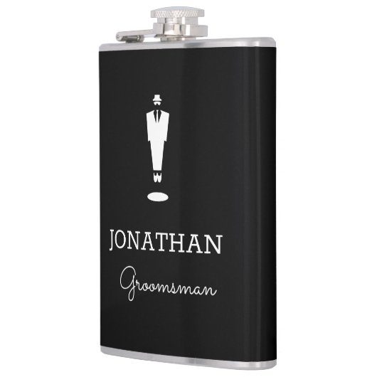 グロムパーソナライズされたスマンのギフトウェディングパーティブラック フラスク (左)