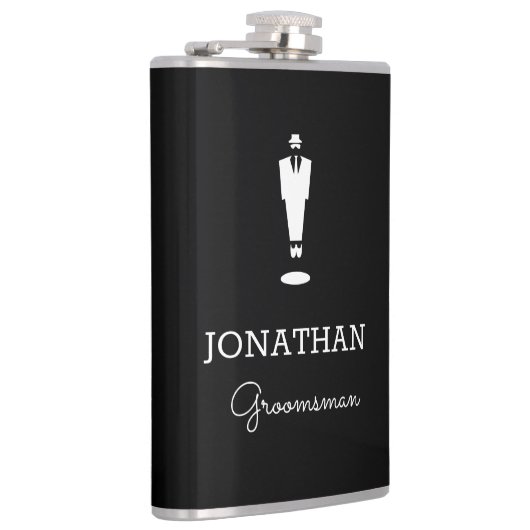 グロムパーソナライズされたスマンのギフトウェディングパーティブラック フラスク (右)