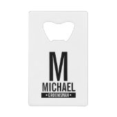 グロムパーソナライズされたスマンのモノグラムと名前 クレジットカード栓抜き (正面)