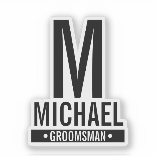 グロムパーソナライズされたスマンのモノグラムと名前 シール (正面)