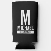 グロムパーソナライズされたスマンのモノグラムと名前 スリム缶クーラー (正面)