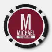 グロムパーソナライズされたスマンのモノグラムと名前 ポーカーチップ (裏面)