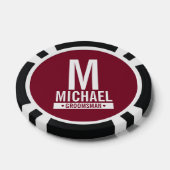 グロムパーソナライズされたスマンのモノグラムと名前 ポーカーチップ (シングル)