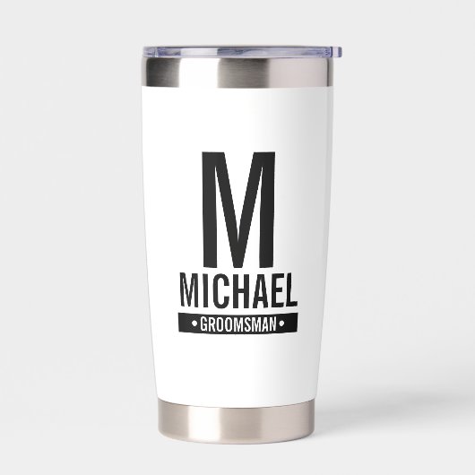 グロムパーソナライズされたスマンのモノグラムと名前 保温保冷タンブラー (左面)