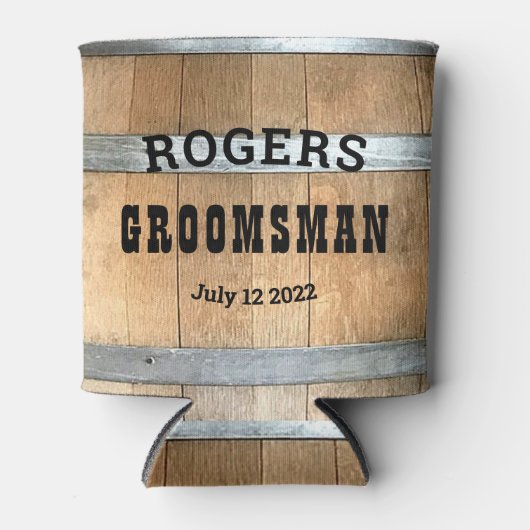 グロムパーソナライズされたスマ素朴ンバーボンバレル 缶クーラー (正面)