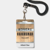 グロム素朴パーソナライズされたースウィスキー樽 バッジ (Front with Lanyard)