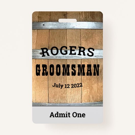 グロム素朴パーソナライズされたースウィスキー樽 バッジ (正面)