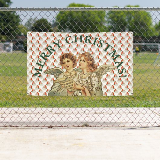 グロメットが付いているメリークリスマスの天使の旗 横断幕 (インサイチュ)