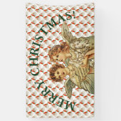 グロメットが付いているメリークリスマスの天使の旗 横断幕 (縦)