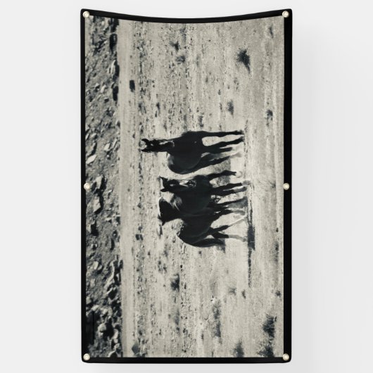 グロメットが付いているユタの旗の野生の馬 横断幕 (縦)