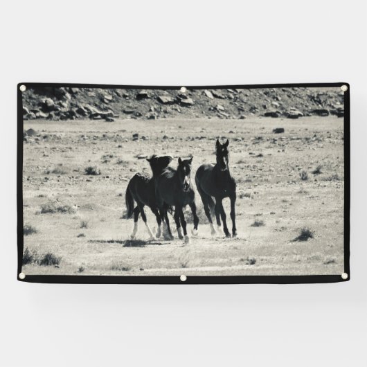 グロメットが付いているユタの旗の野生の馬 横断幕 (横)