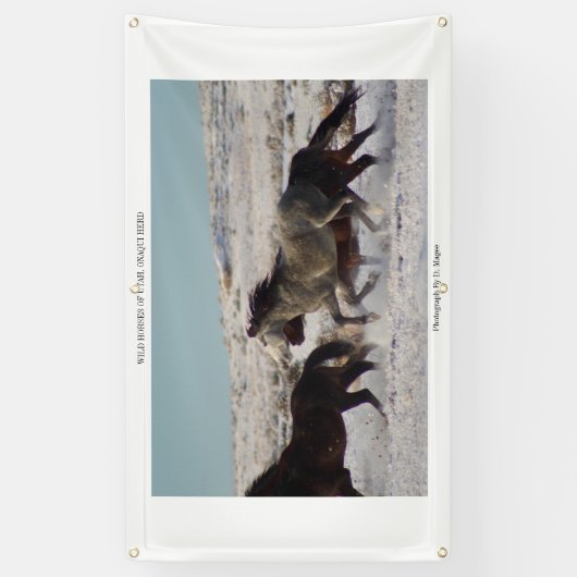 グロメットが付いているユタ、ONAQUIのの野生の馬群れの旗 横断幕 (縦)