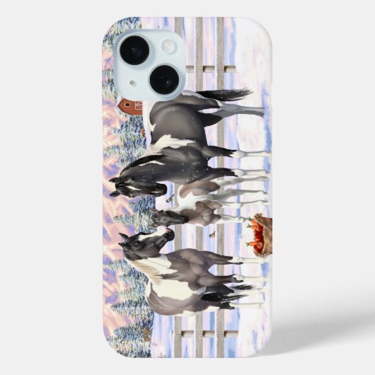 グロラピントグレ絵を描イーホースオンザウィンターファーム Case-Mate iPhoneケース (裏面)