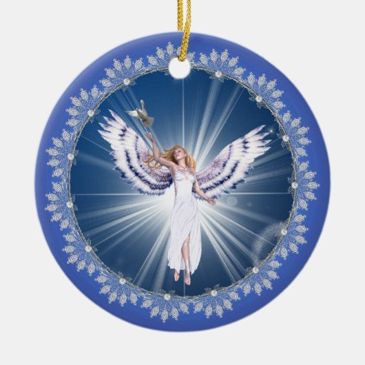 グロリアのクリスマスの天使の木のオーナメント セラミックオーナメント (正面)