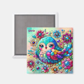 グロリア~かわいい明るい金属製の鳥~ マグネット (正面/裏面)