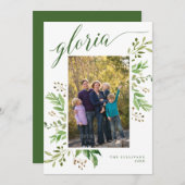 グロリア グリーン フレーム 宗教 フォト シーズンカード (正面/裏面)