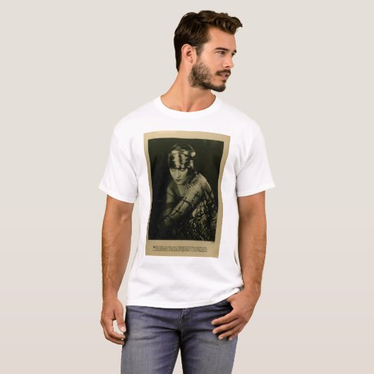 グロリアSwansonのスパンコールが付いている1922年のヴィンテージのポートレート Tシャツ (正面フル)