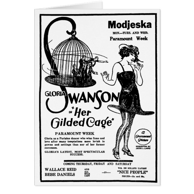 グロリアSwansonは彼女おり1922年を金めっきしました (正面)