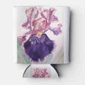 グロリオウズパープルアイリス絵画ズ水彩色 缶クーラー (正面)