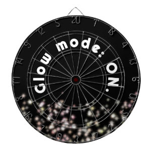 グローおもしろいグリッター感動的ブラック抽象芸術 ダーツボード