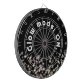 グローおもしろいグリッター感動的ブラック抽象芸術 ダーツボード (正面左)