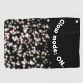 グローおもしろいグリッター白黒バラ金ゴールド赤面 ゴルフタオル (横)